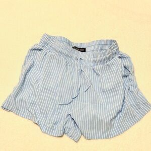 Blue Striped Women Shorts